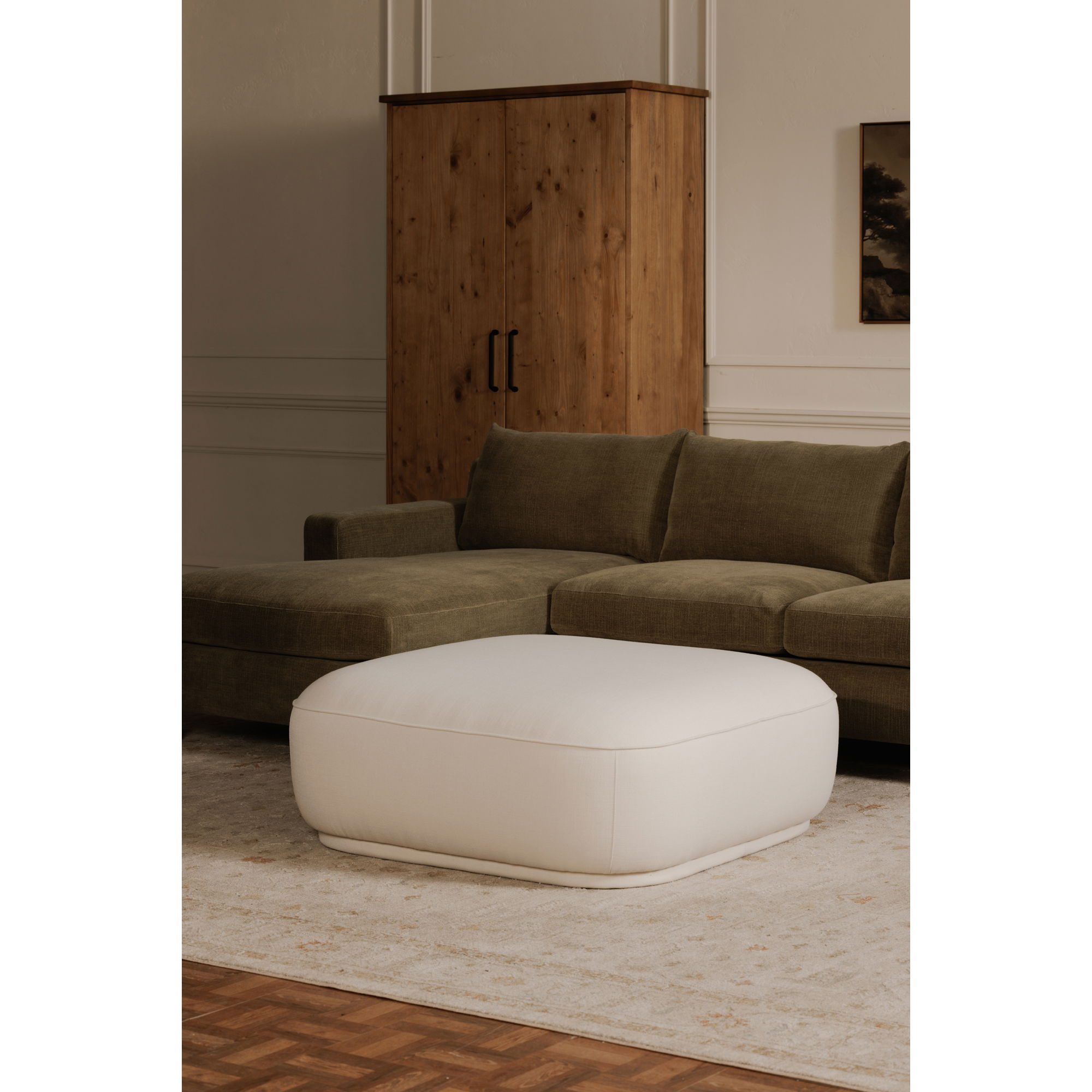 Marion Square Ottoman White large image 
