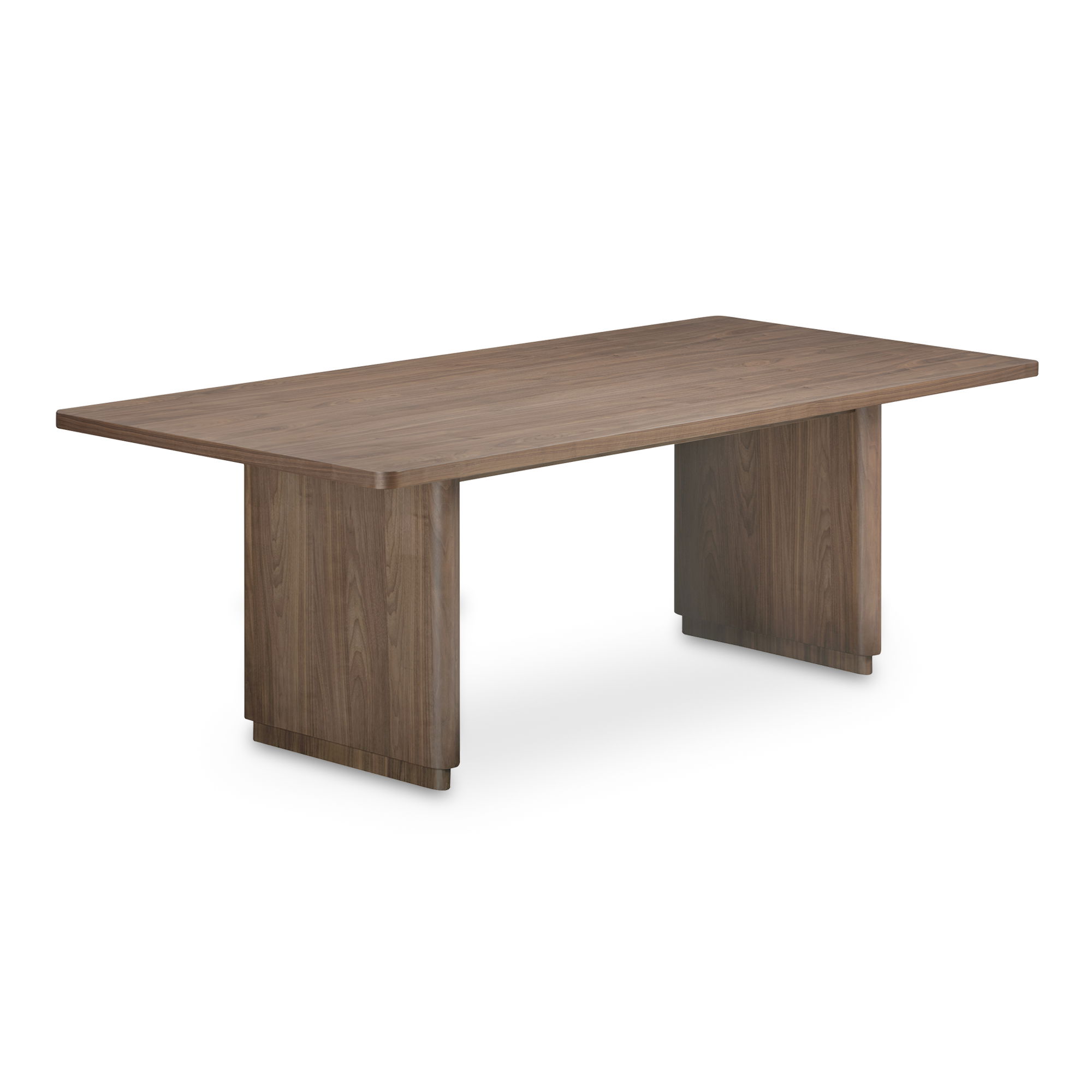 Round Off Small Dining Table Walnut Brown, by Moe's Home, 88" width x 29" height x 39" depth View 2