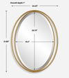 Rhodes Gold Oval Mirror, by Uttermost, 24.25" width x 31.88" height x 1" depth thumbnail 3
