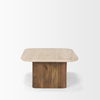 Symona Travertine and Mango Wood Rectangle Coffee Table thumbnail 5