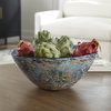 Genovesa Aqua Glass Bowl, Decorative Tray by Uttermost, 14.25" width x 6" height x 14.25" depth thumbnail 2