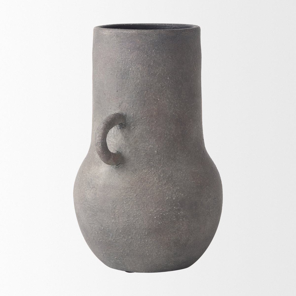 Armani 10.4H Brown-Gray Double Ear Ceramic Vase, by Mercana, 8.07" length x 6.3" width x 10.43" height View 8