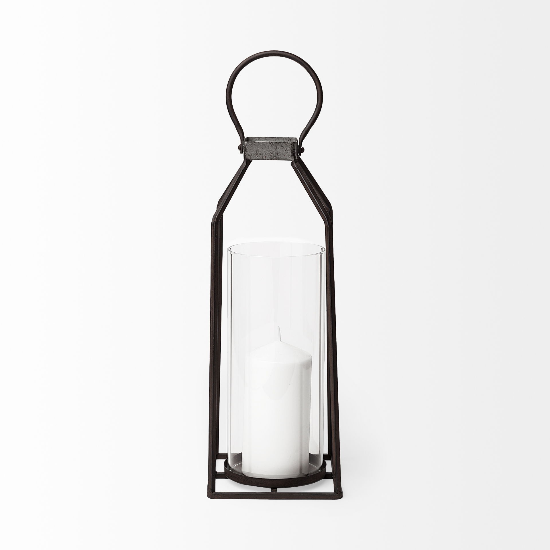 Kingston I Large Rustic Metal Framed Table Candle Holder large image 