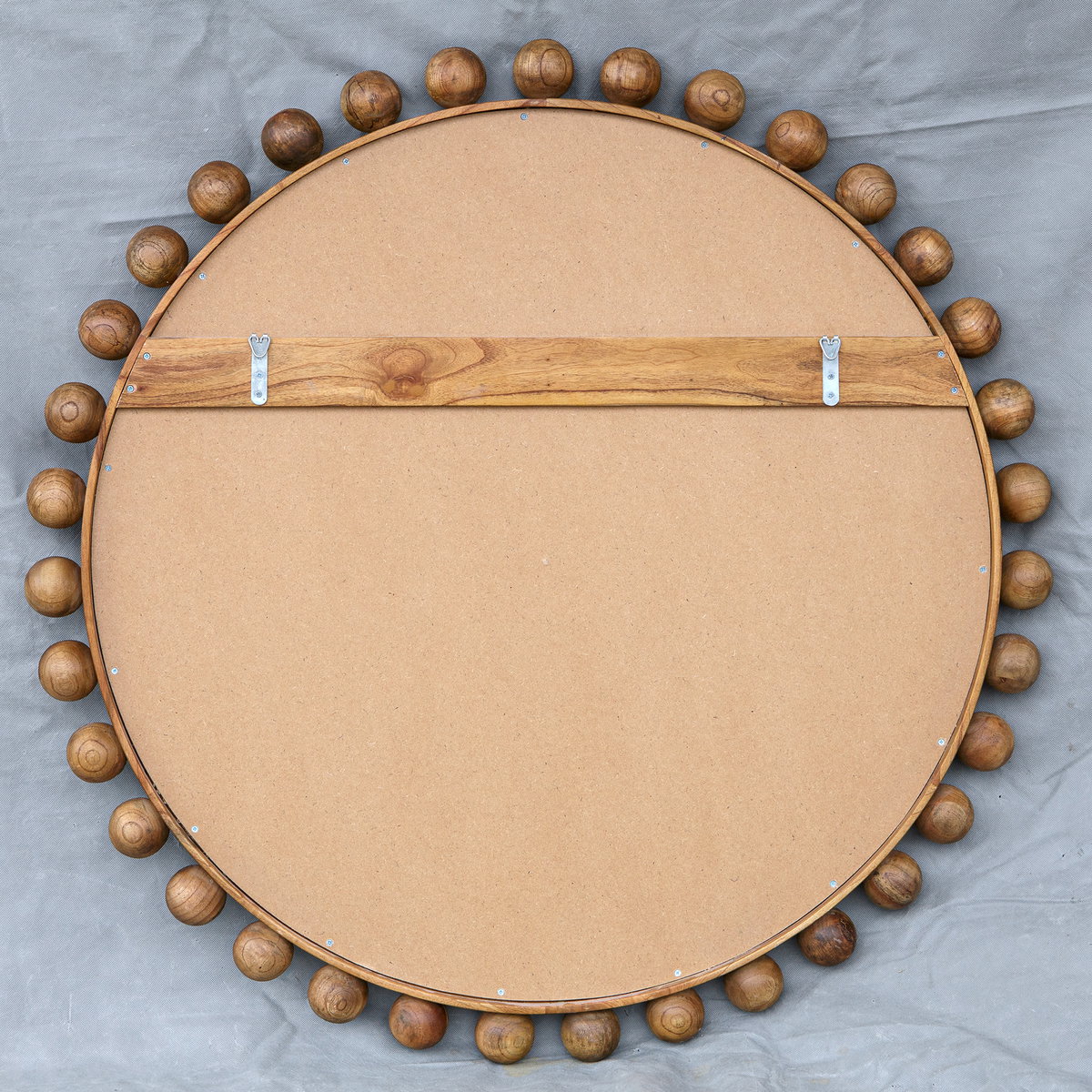Cyra Wood Beaded Round Mirror, by Uttermost, 3'8" width x 3'8" height x 2.5" depth View 10