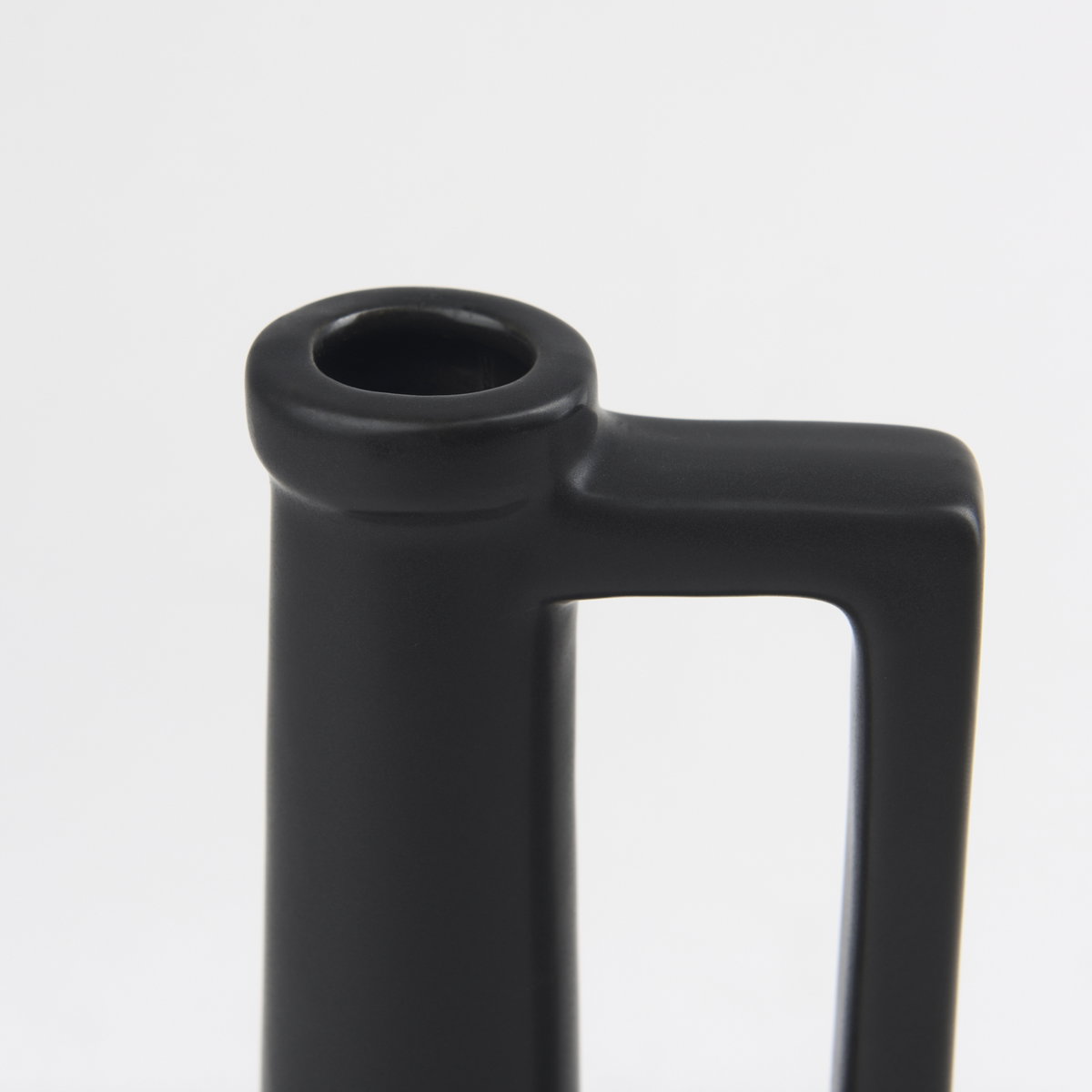 Burton 10.8H Small Matte Black Ceramic Jug Vase, Decorative Jar by Mercana, 4.92" length x 4.92" width x 9.25" height View 8