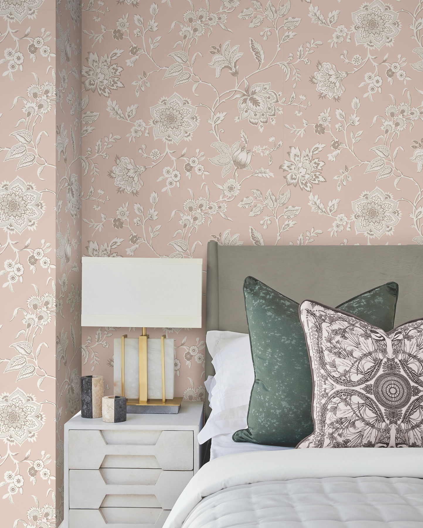 Sutton Blush Wallpaper, by York Wall, 27' length x 2'3" width x 0.02" depth View 2