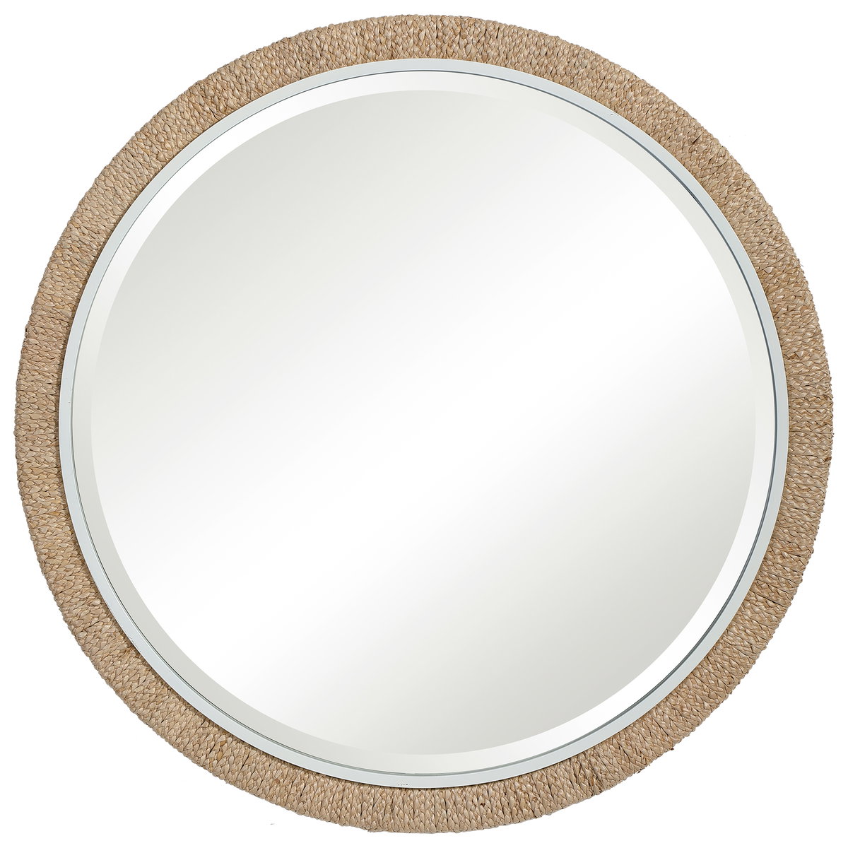 Carbet Round Rope Mirror, by Uttermost, 3'3.75" width x 3'3.75" height x 2" depth View 1