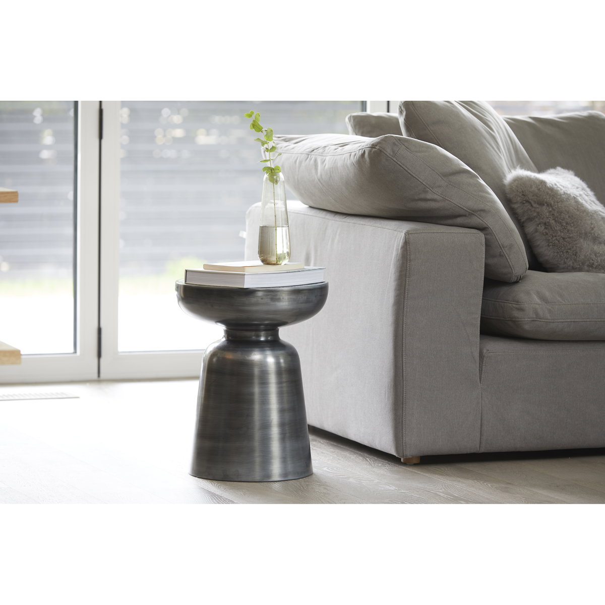 Arthur Accent Table Antique Nickel, Side & End Table by Moe's Home, 15" width x 19" height x 15" depth View 6