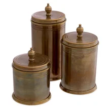 Online Designer Combined Living/Dining Gaston 3 Piece Handmade Metal Decorative Box Set