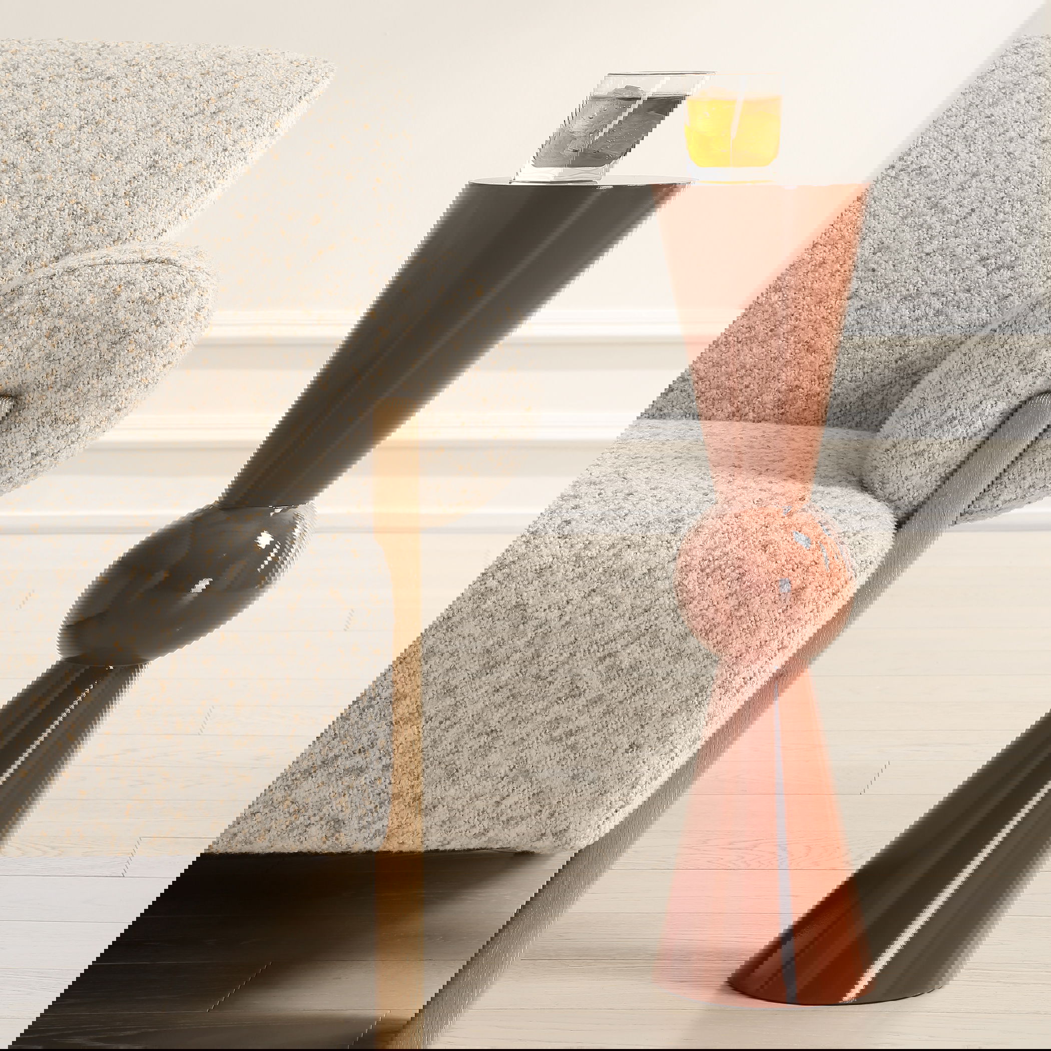 Hepler Gloss Terracotta Drink Table, Furniture by Uttermost, 7" width x 25" height x 7" depth View 2