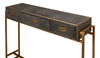 Shagreen Gold & Gray Console, Console Table by Sarreid, 49" length x 12" width x 34" height thumbnail 10