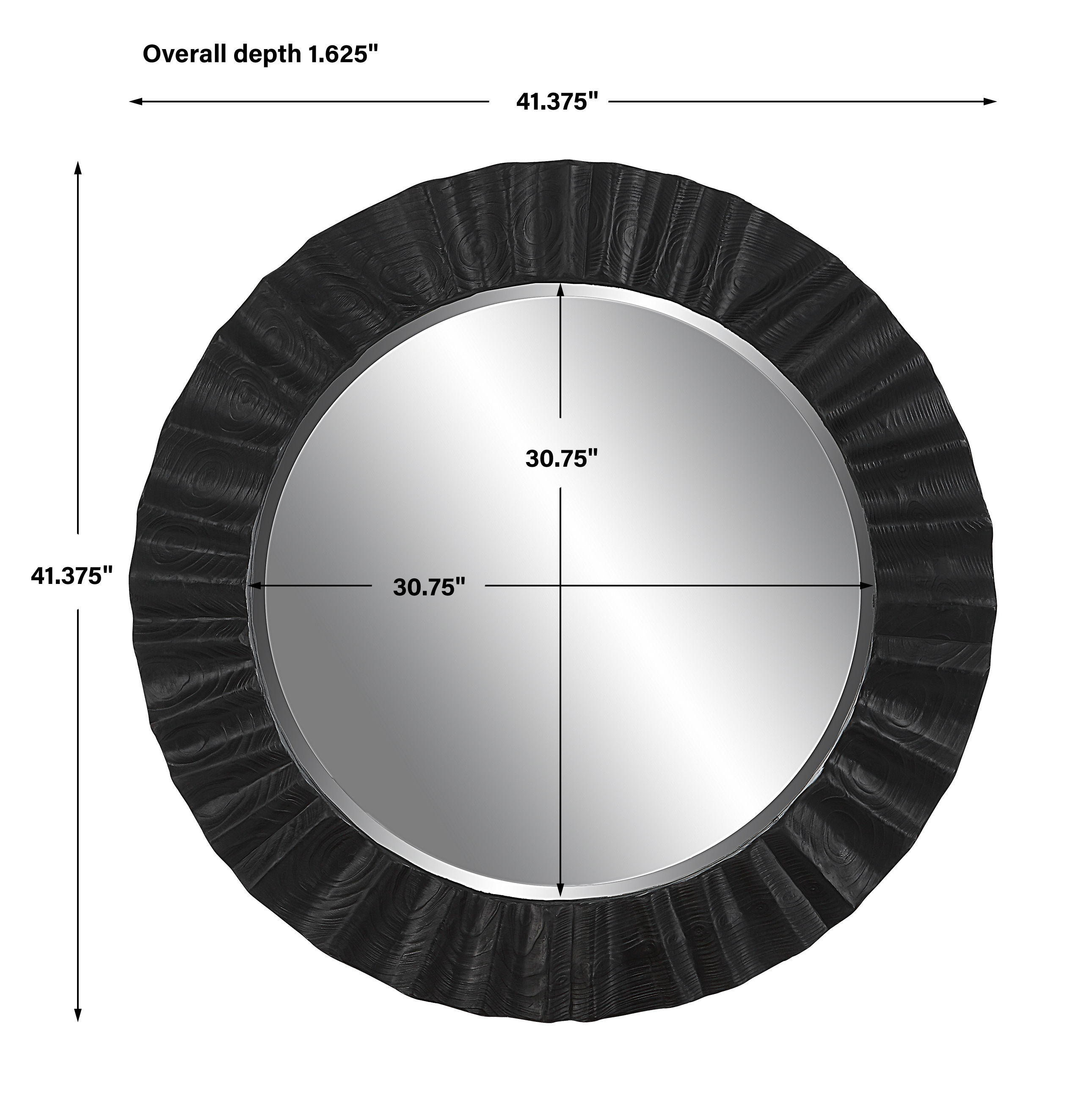 Caribou Dark Espresso Round Mirror large image 