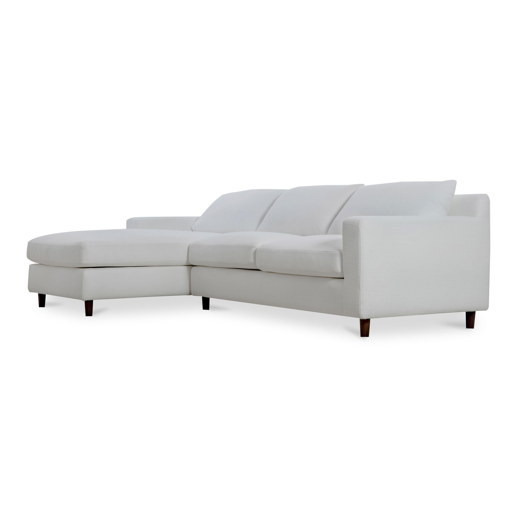 Hutton Left Sectional White, Sectional Sofa by Moe's Home, 100" width x 36.2" height x 29.8" depth View 2