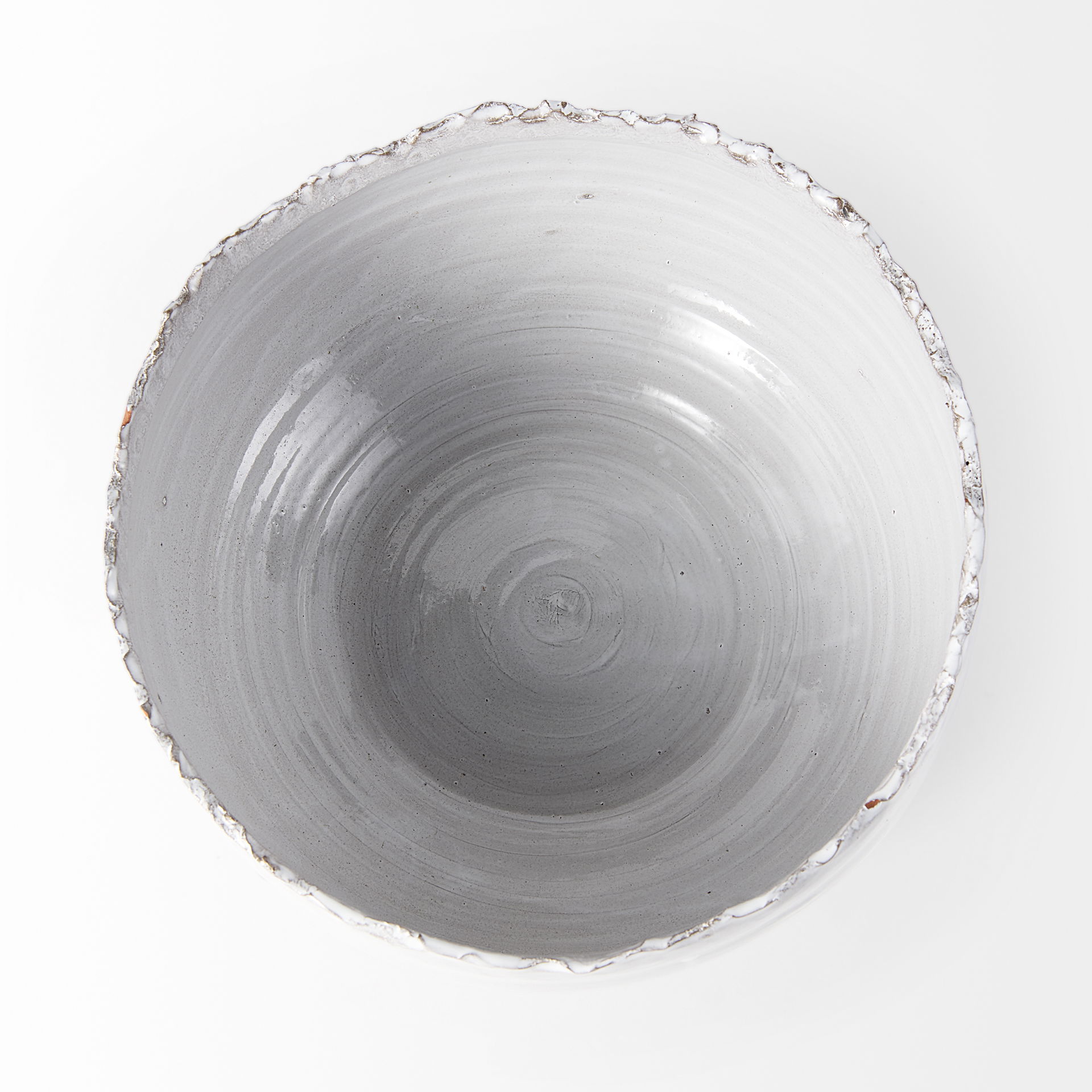 Larsen 13L x 13W White Ceramic Large Decorative Bowl large image 