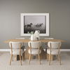 Tarro 84' Rectangular Light Brown Wood with Geometrical Base Dining Table thumbnail 1