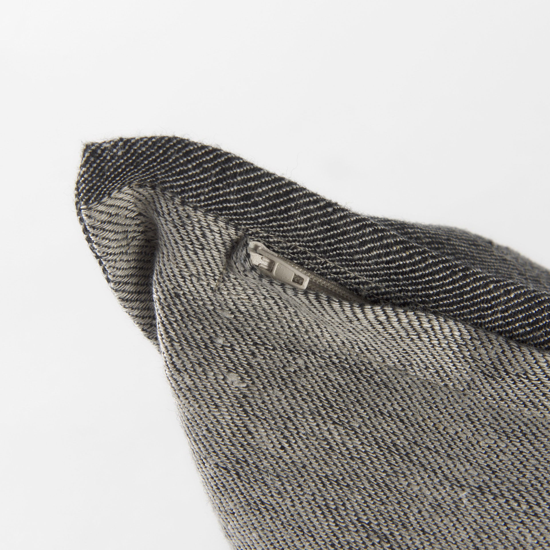 Zadie 14L x 26W Light Gray and Dark Gray Fabric Color Blocked Decorative Pillow Cover, by Mercana, 14" length x 26" width x 0.2" height View 12