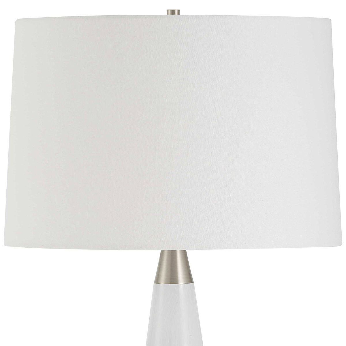 Quinn White & Silver Table Lamp, by Uttermost, 1'3" width x 2'4.75" height x 1'3" depth View 6