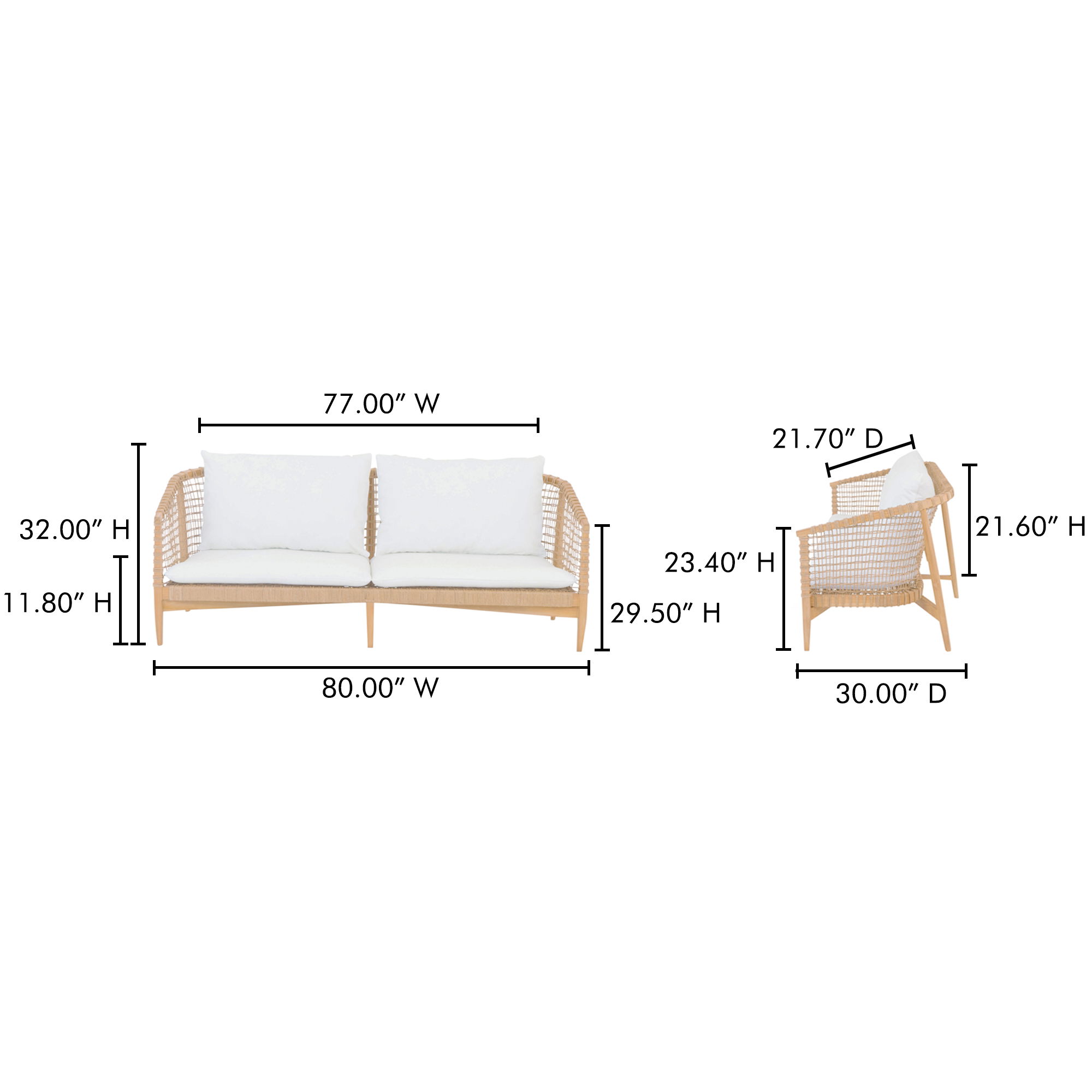 Kuna Outdoor Sofa White large image 