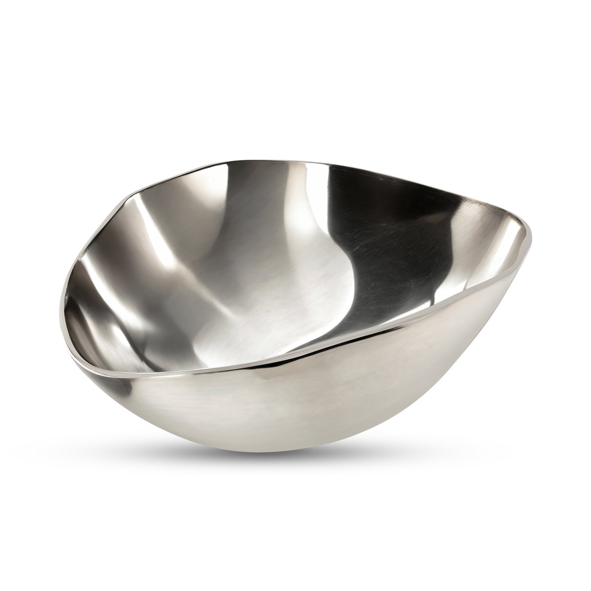 Forde Decorative Bowl Silver, Trays & Platter by Moe's Home, 11" width x 4.5" height x 7" depth View 4