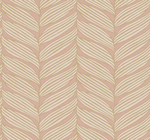 Luminous Leaves Blush & Gold Wallpaper
