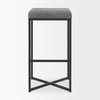 Frodo Backless 29.75in Seat Bar Stool | Gray Fabric with Black Iron, Counter & Bar Stool by Mercana, 16.54" length x 16.54" width x 30.32" height thumbnail 3