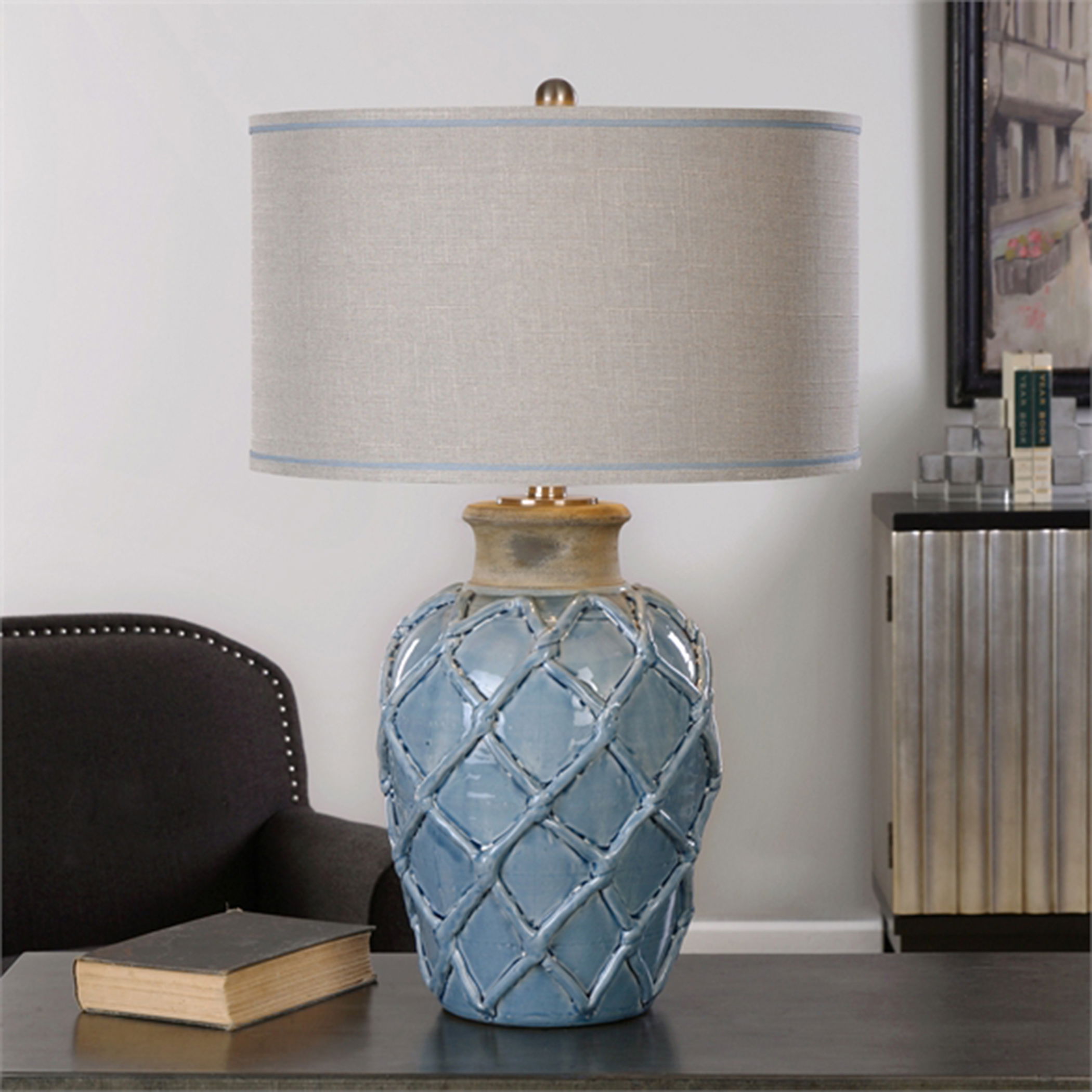 Parterre Pale Blue Table Lamp large image 