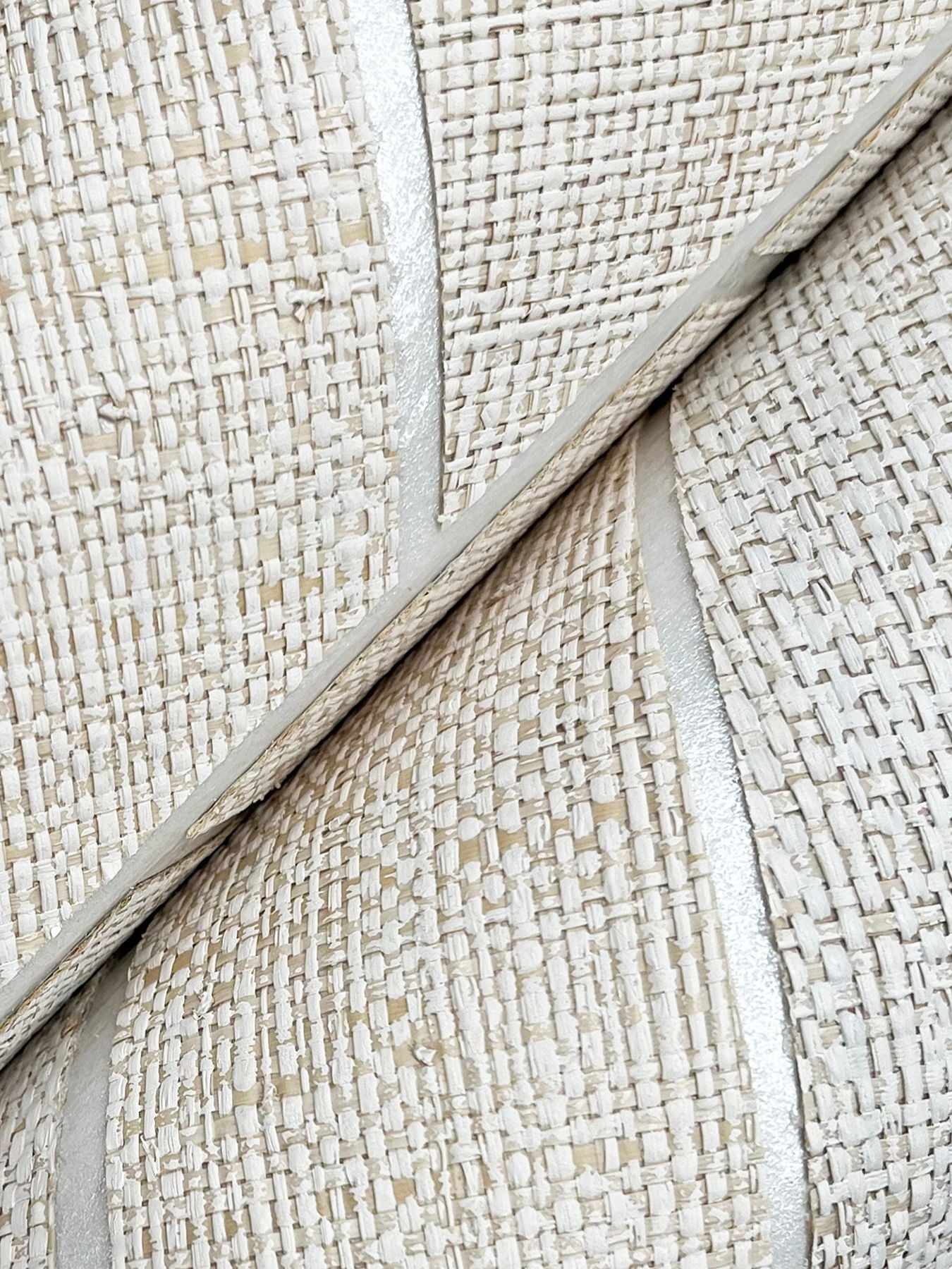 Atelier Herringbone White Wallpaper large image 