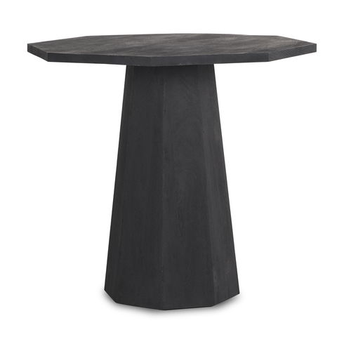 Maxine Hexagonal Black Wood Foyer Table