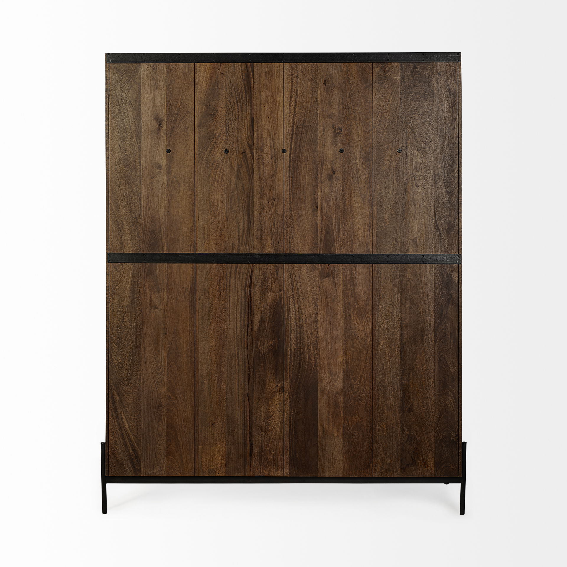 Glenn V 56L x 17W Dark Brown Wood with Cream Fabric Seat, 3 Drawers Hall Tree, Entry & Hallway by Mercana, 55.5" length x 16.5" width x 70" height View 7