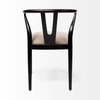 Trixie Curved Back Dining Arm Chair | Dark Taupe Fabric with Wooden, Dining Chair by Mercana, 20" length x 24" width x 31.25" height thumbnail 7