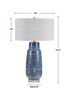 Magellan Blue Table Lamp, by Uttermost, 1'7" width x 2'7.5" height x 1'7" depth thumbnail 3