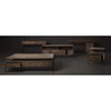 Glenn II 54x30 Dark Brown Wood with Black Iron Frame, Rectangle 3 Drawers Coffee Table, by Mercana, 55.75" length x 30.5" width x 17" height thumbnail 4