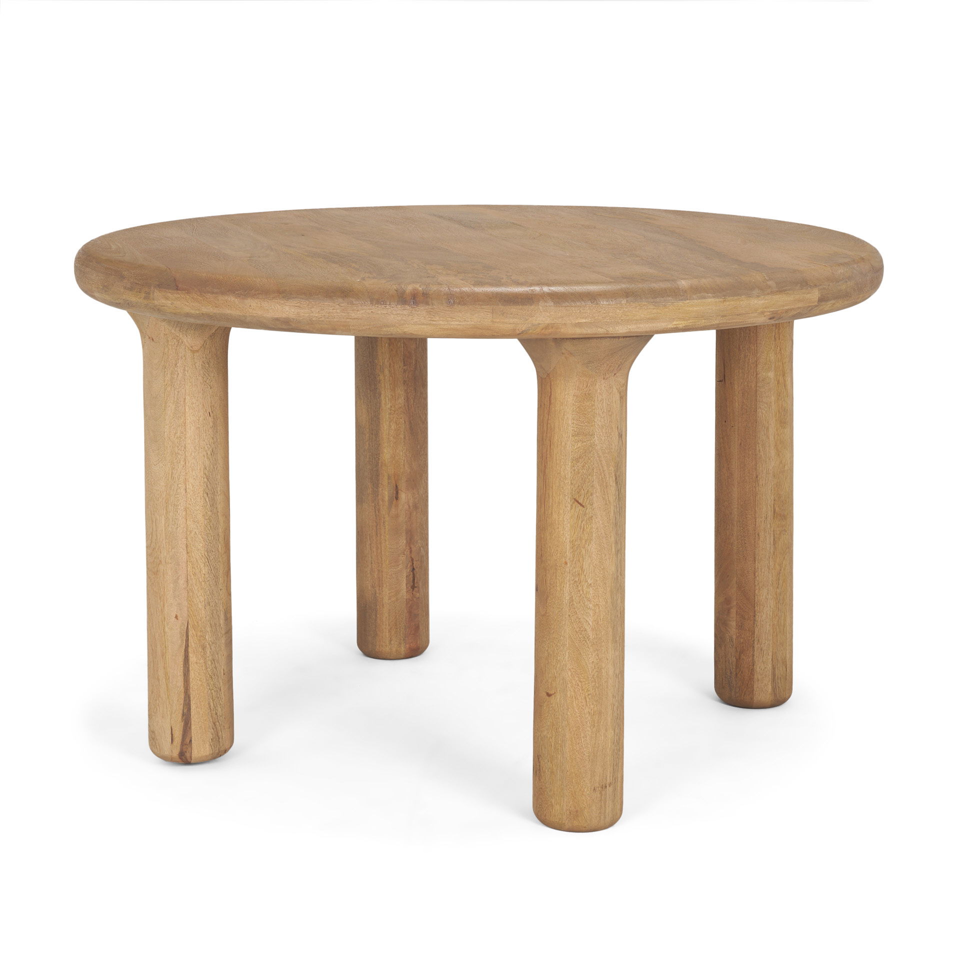 Soma 48' Light Brown Mango Wood Round Dining Table, by Mercana, 48" length x 48" width x 30" height View 1