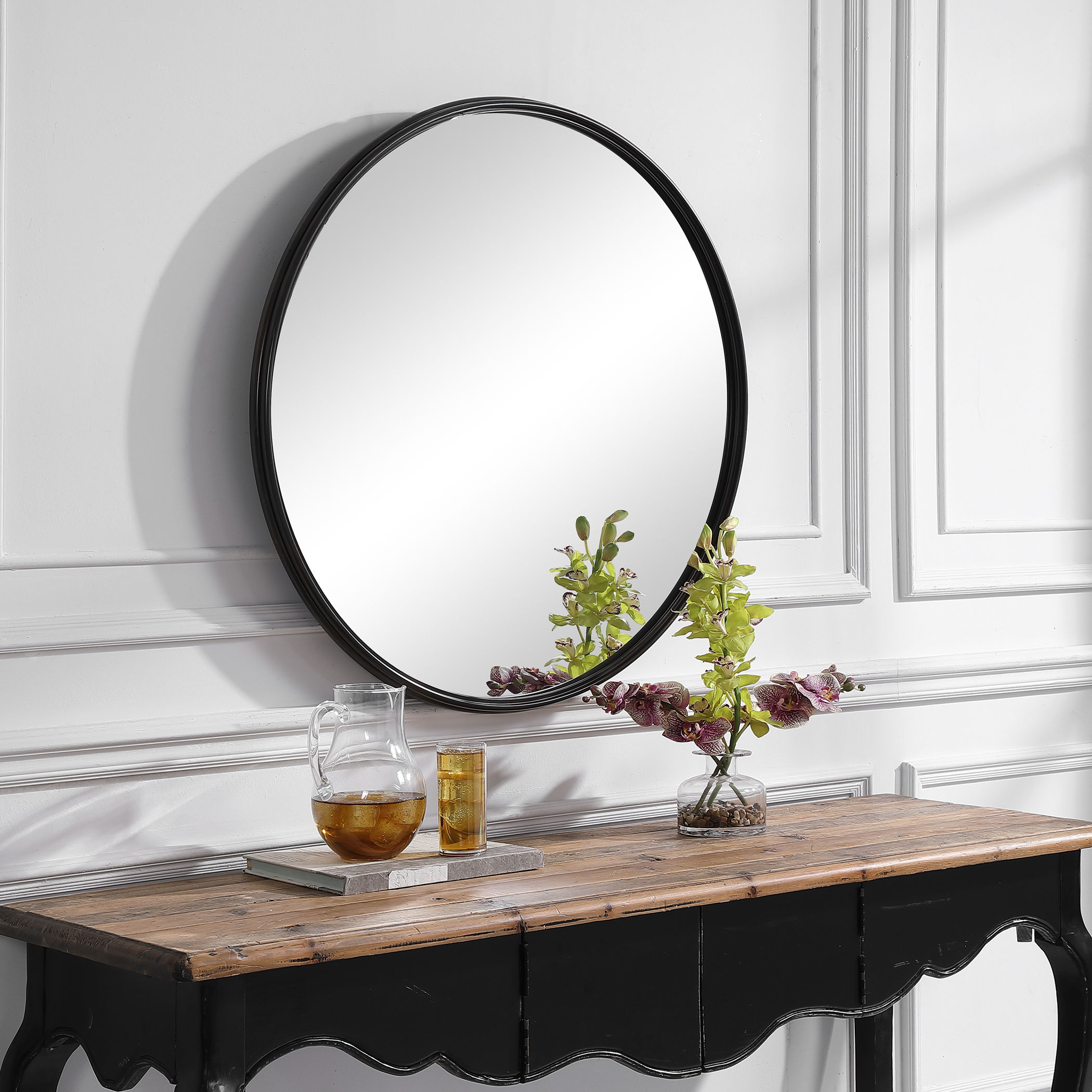 Belham Round Iron Mirror large image 