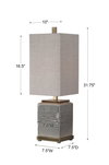 Covey Gray Glaze Buffet Lamp, by Uttermost, 10" width x 2'7.75" height x 10" depth thumbnail 3