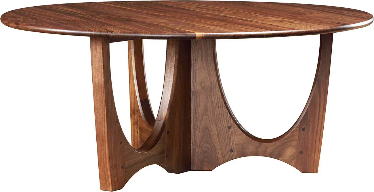 Walnut Grove Round Cocktail Table, Coffee Table by Stickley, 42" width x 18" height x 42" depth View 1