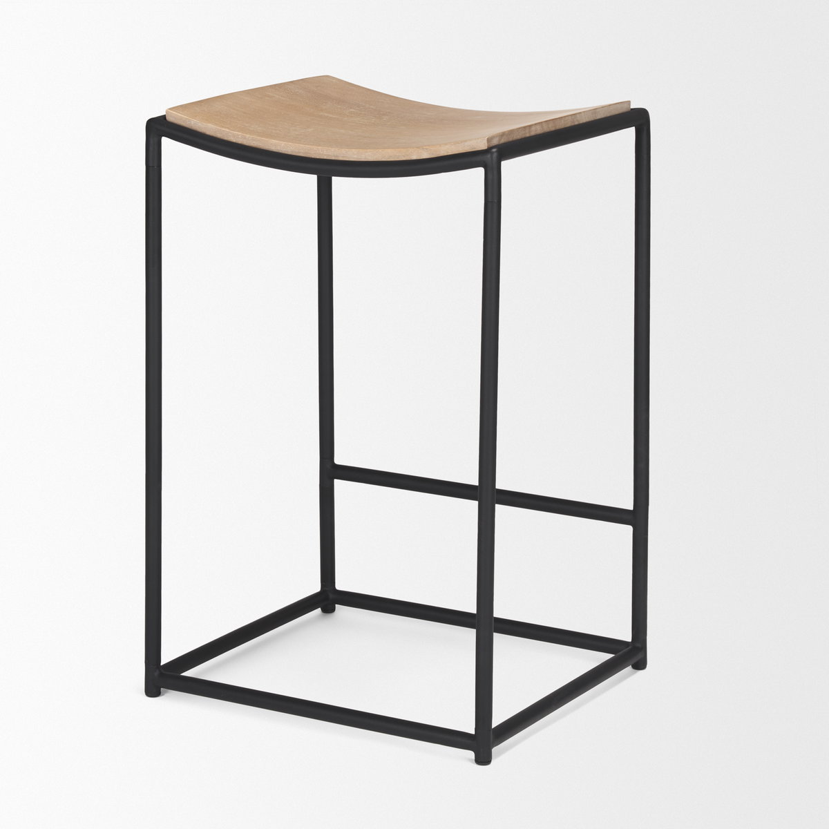 Taniel Backless 26in Seat Counter Stool | Light Brown Metal with Metal, Counter & Bar Stool by Mercana, 18" length x 16" width x 27.25" height View 9