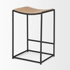 Taniel Light Brown Wood with Black Metal Counter Stool, Counter & Bar Stool by Mercana, 18" length x 16" width x 27.25" height thumbnail 8