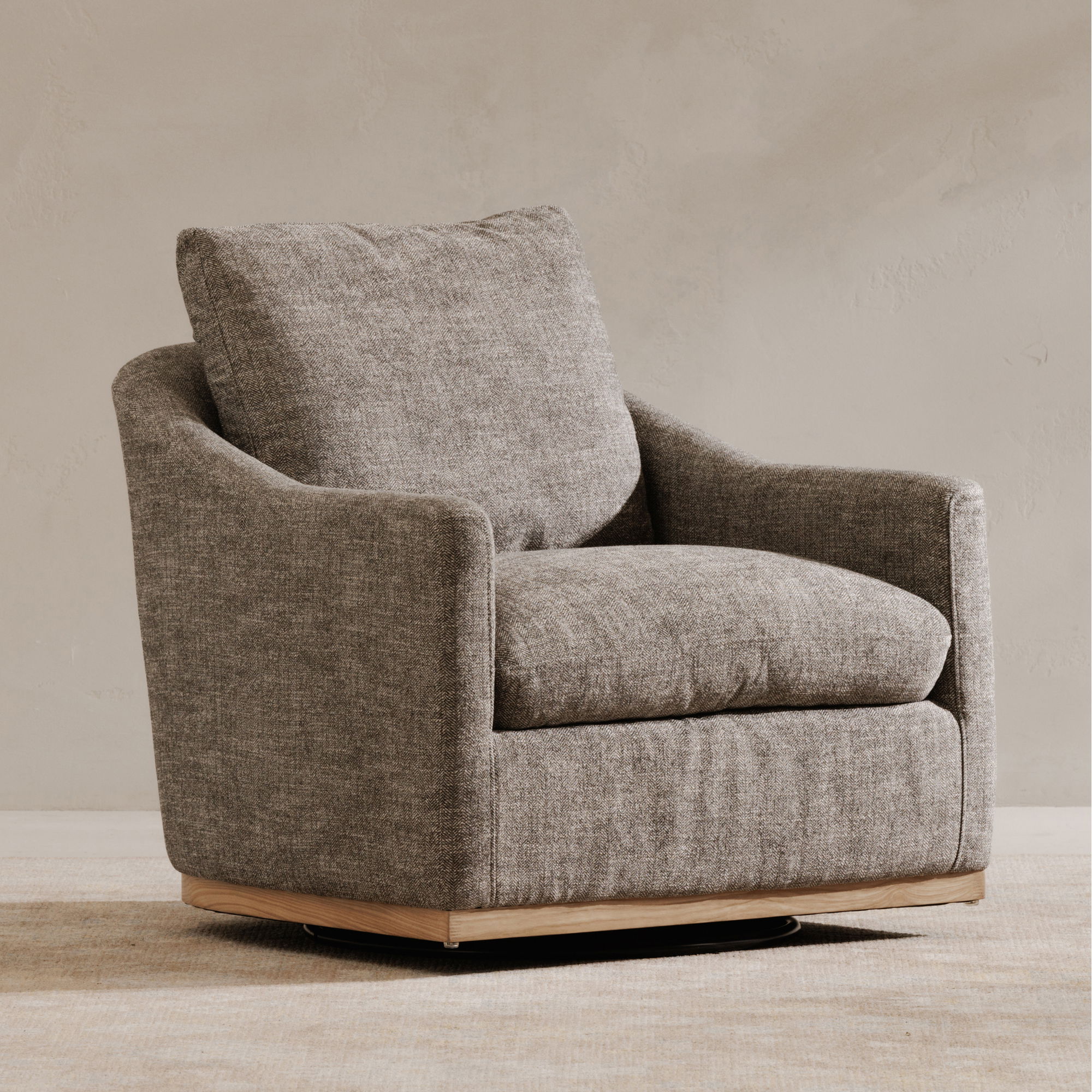 Linden Swivel Chair Slated Moss large image 