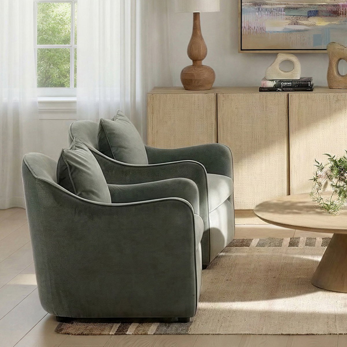 Elissa Occasional Chair Green, Accent Chair by Dovetail, 29" width x 30.5" height x 33.5" depth View 8