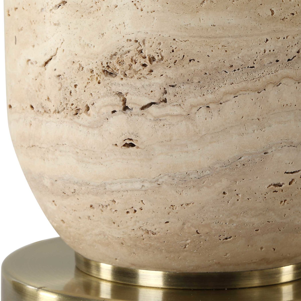 Aubrey Travertine Table Lamp, by Uttermost, 16" width x 24.5" height x 16" depth View 8