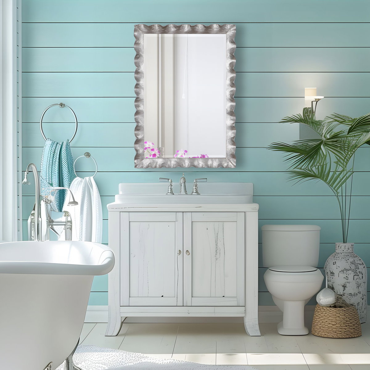 Haya Vanity Mirror, by Uttermost, 28.37" width x 40.25" height x 2.5" depth View 2