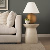 Sadiyah Antiqued Gold Brushed Metal with Cream Shade Table Lamp, by Mercana, 19.5" length x 19.5" width x 24" height thumbnail 5