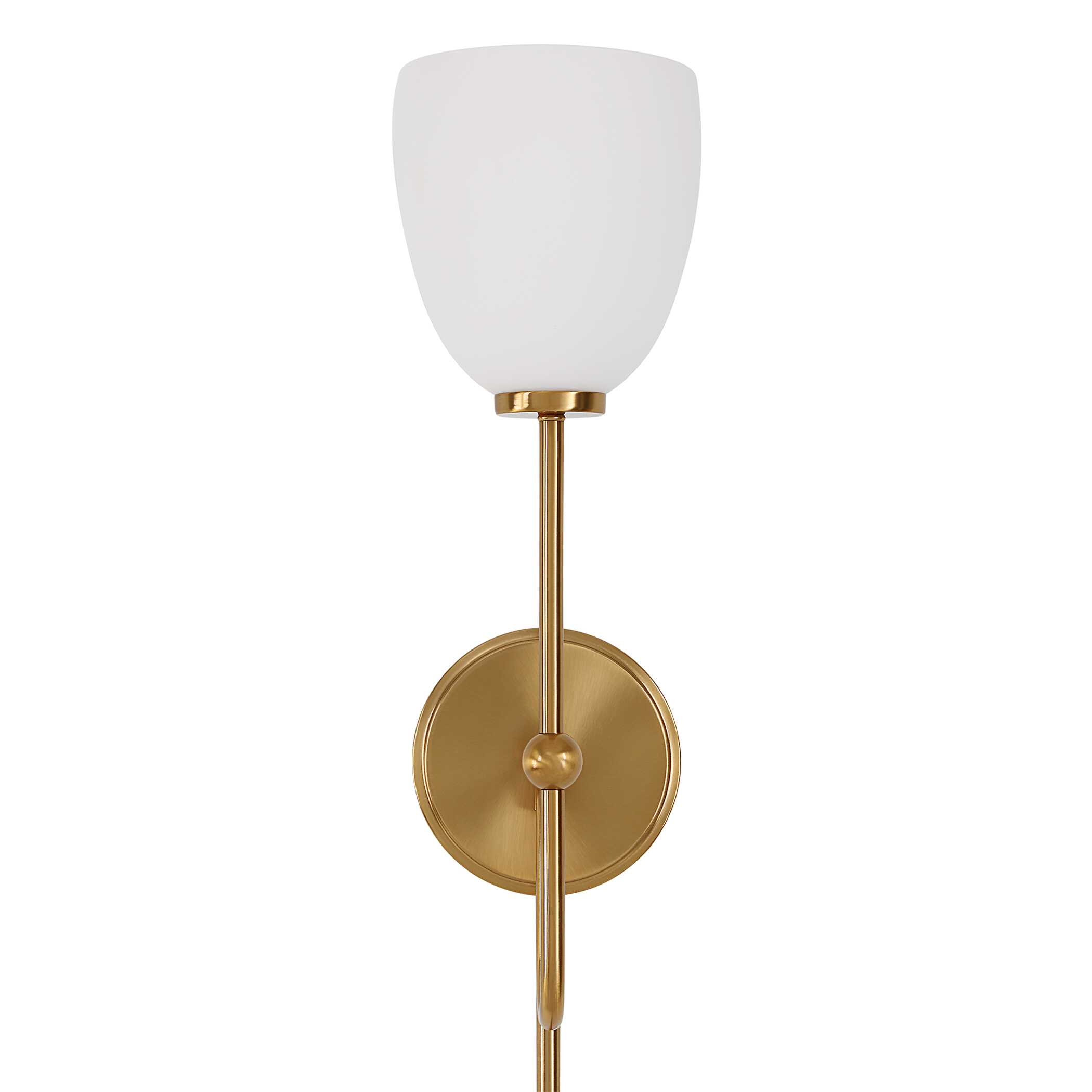 Trophy 1 Light Brass Sconce, Ceiling Light by Uttermost, 5.75" width x 18.25" height x 5.75" diameter x 8" depth View 5