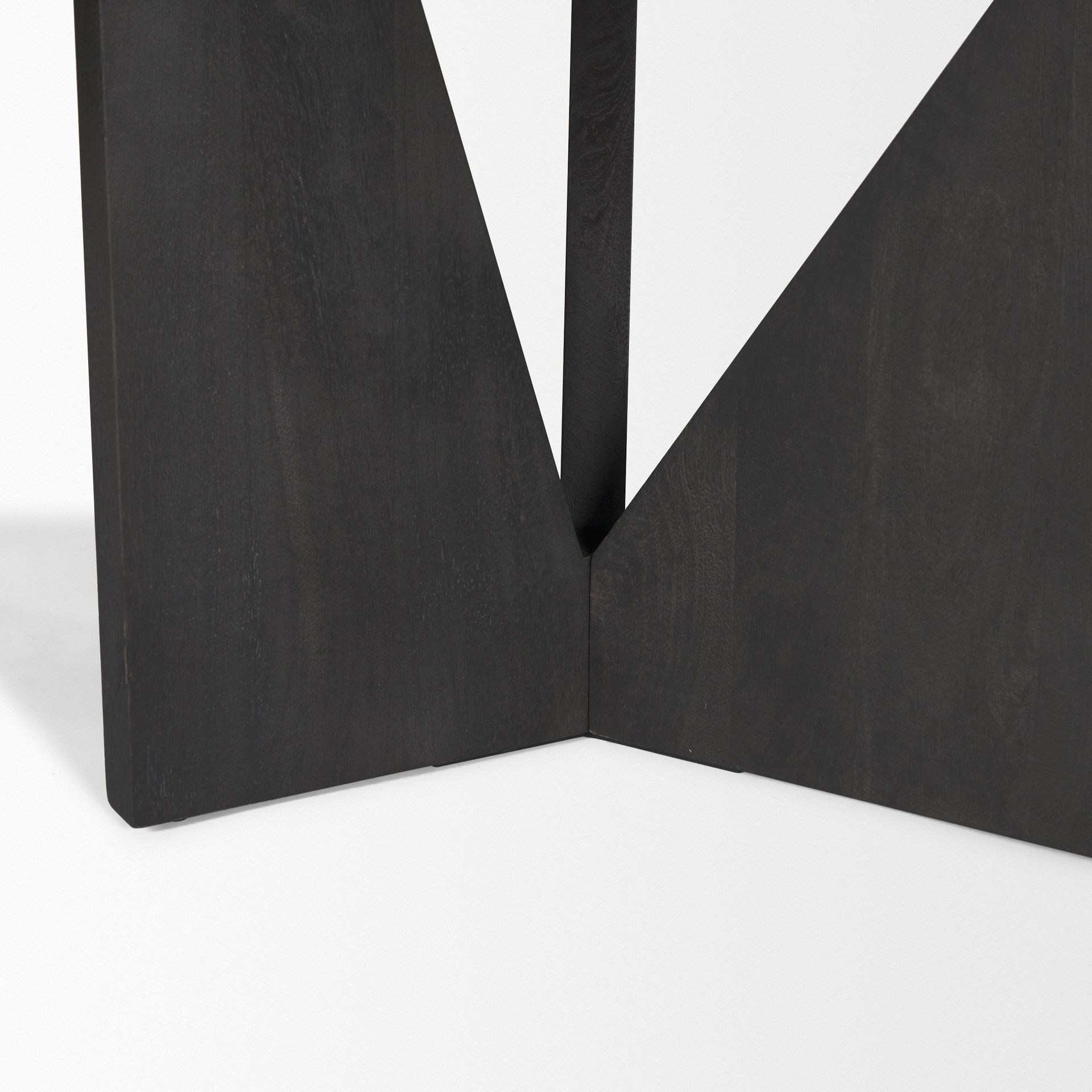 Tarro 84' Rectangular Textured Black Wood with Geometrical Base Dining Table, by Mercana, 84" length x 42" width x 30" height View 10