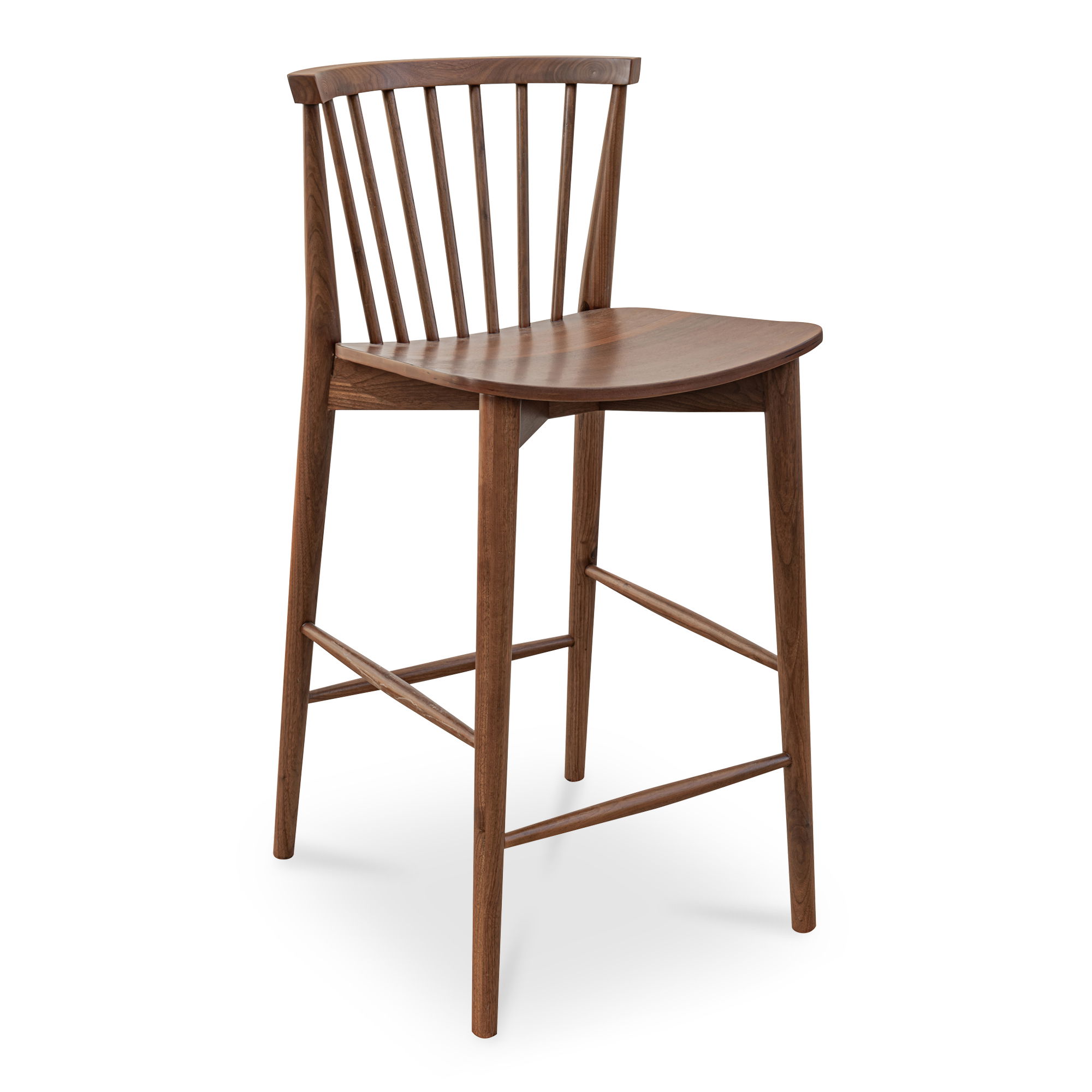 Marley Counter Stool Walnut, Counter & Bar Stool by Moe's Home, 18" width x 37" height x 20" depth View 2