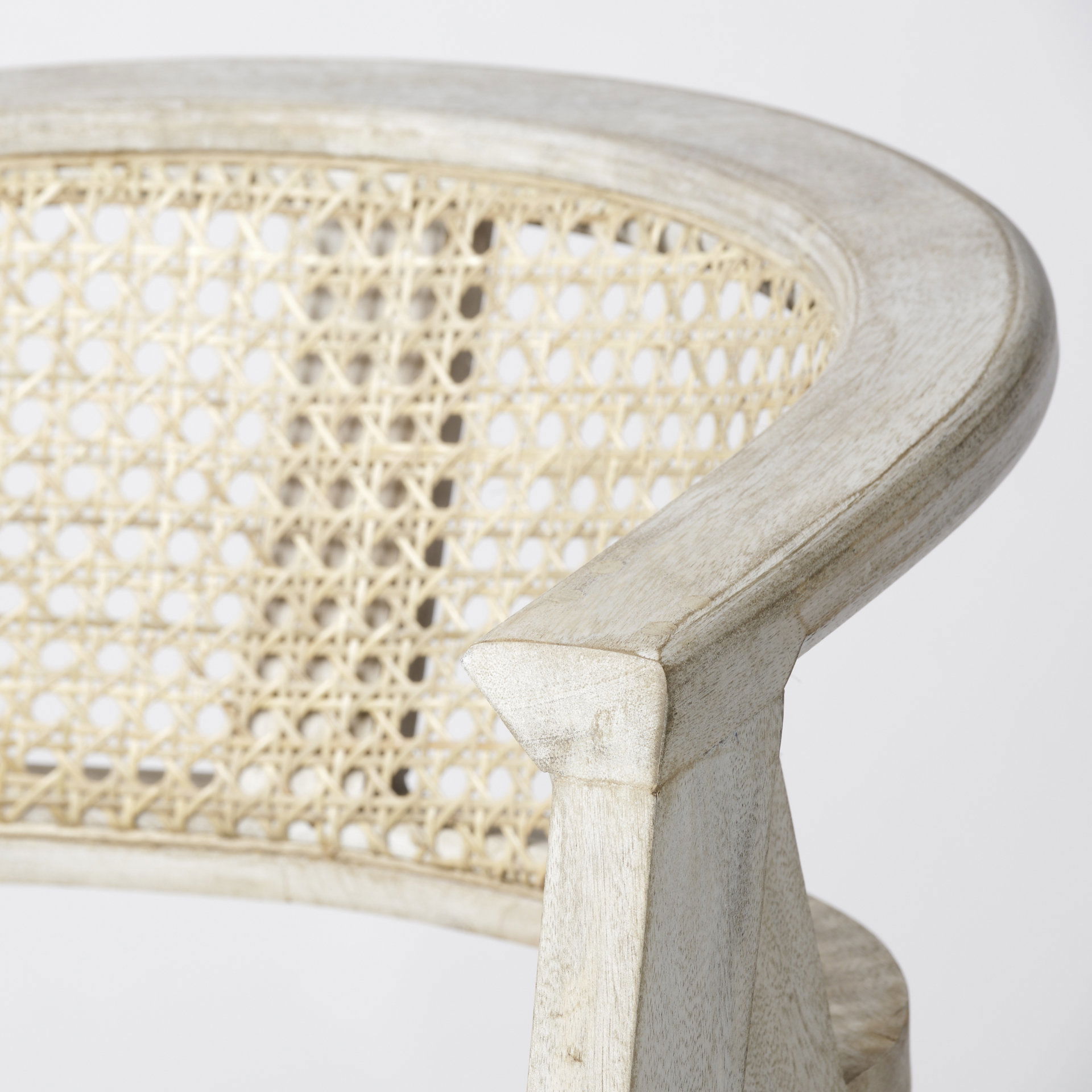 Tabitha 30.75' Seat Height Beige Fabric/Rattan Seat Blonde Wood Frame Bar Stool large image 