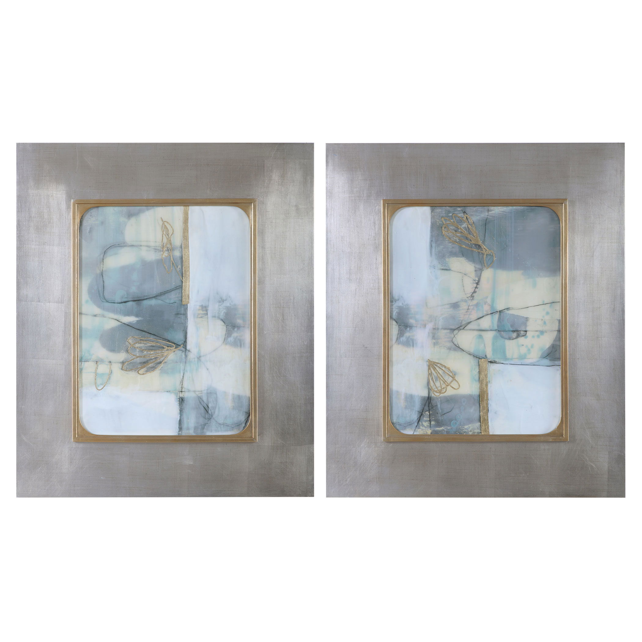 Gilded Whimsy Abstract Prints Set/2, Painting by Uttermost, 30.5" width x 36.5" height x 1.25" depth View 1