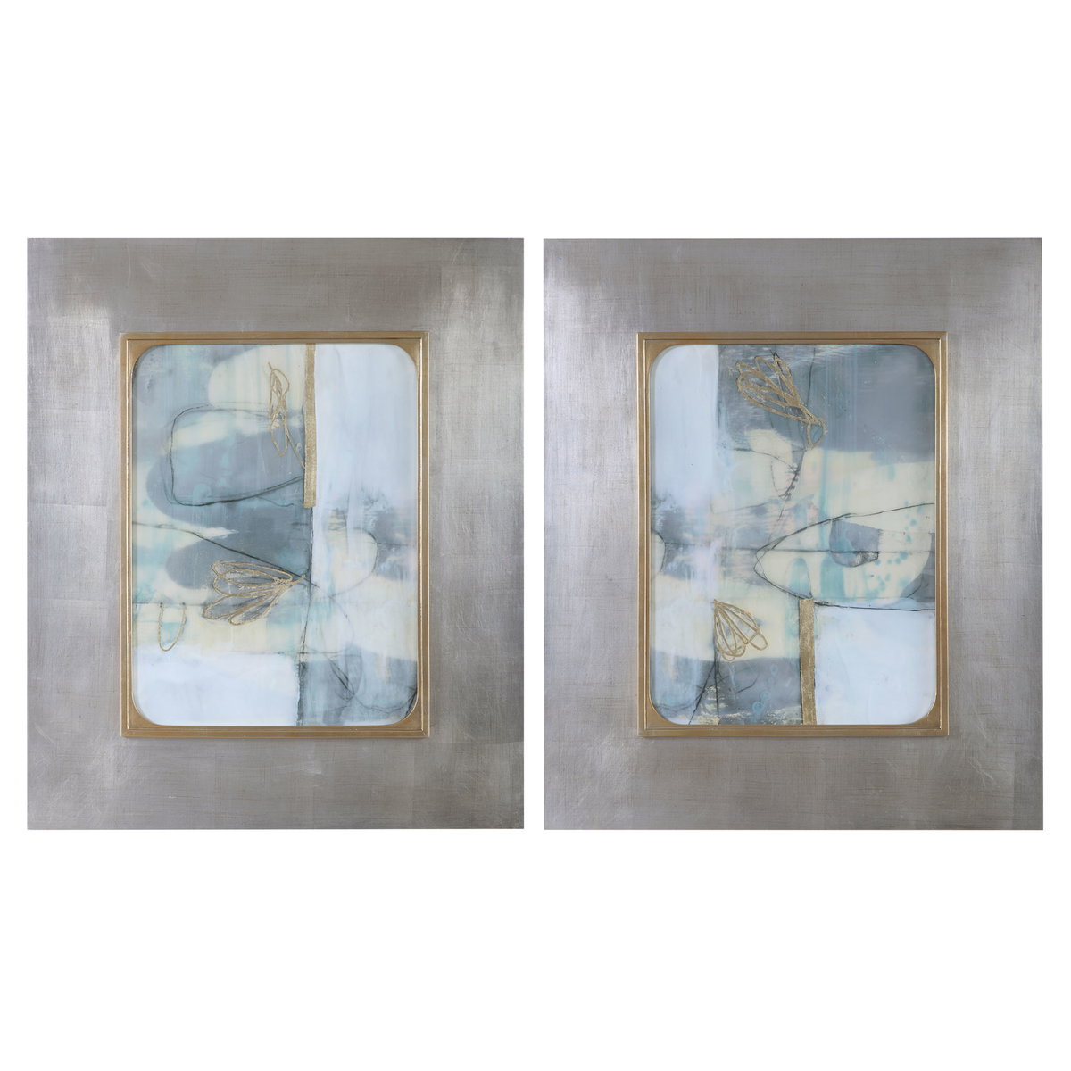 Gilded Whimsy Abstract Prints Set/2, by Uttermost, 2'6.5" width x 3'0.5" height x 1.25" depth View 1