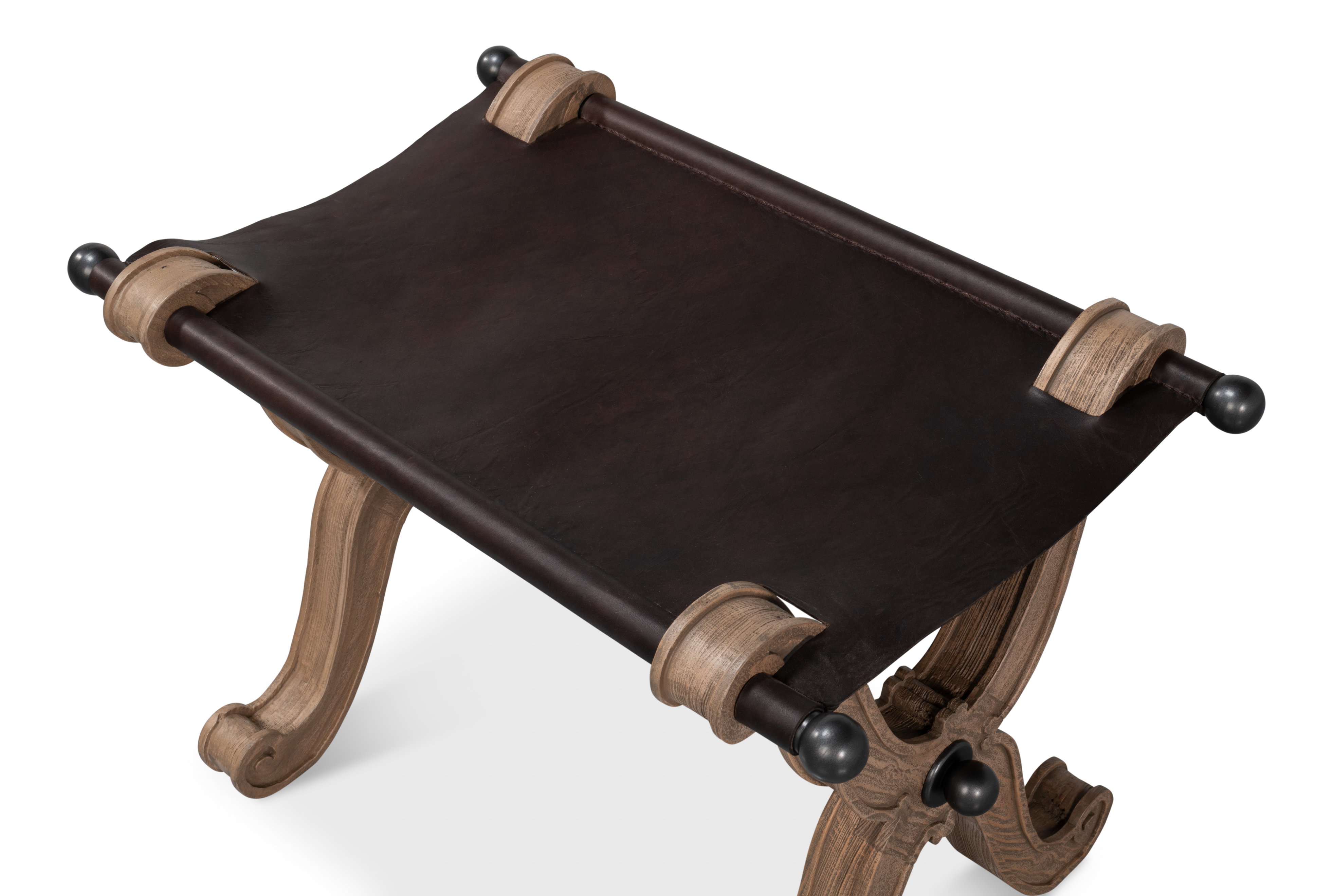 Joyner Equestrian Bench, Seating by Sarreid, 28" length x 18" width x 20" height View 10